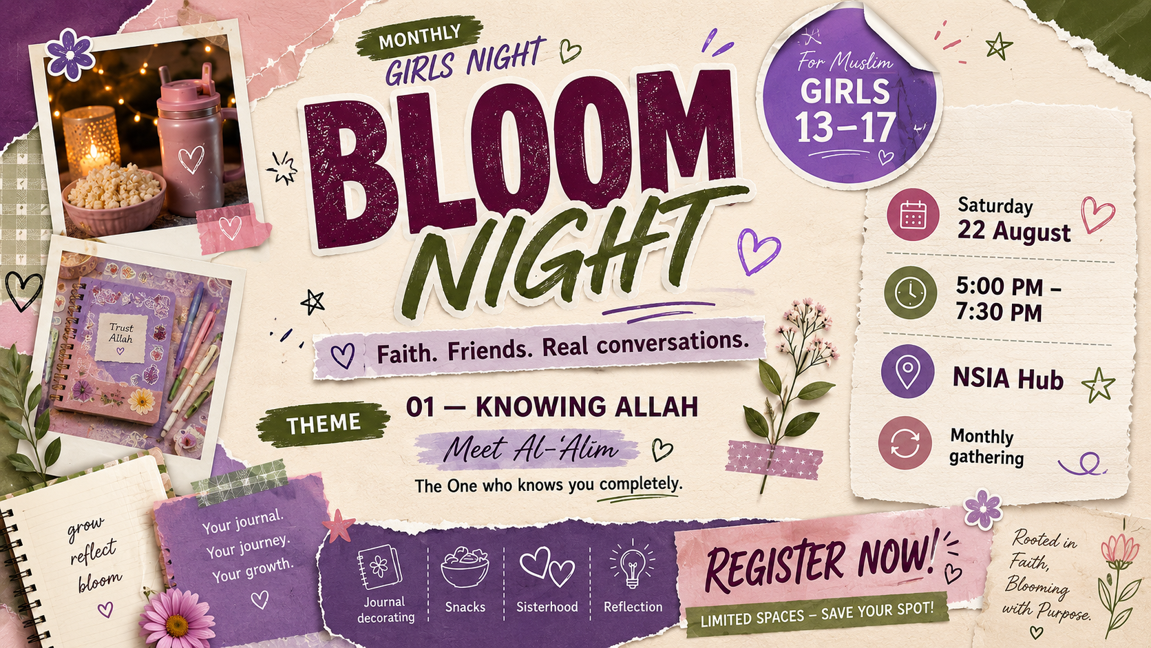 Bloom night, a monthly program run by NSIA to our Girls